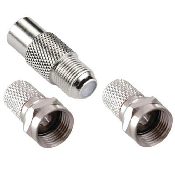 Hovedbilde Tilkoblingssett for Tv-Kabel - 2 stk F-hannkontakter + ...