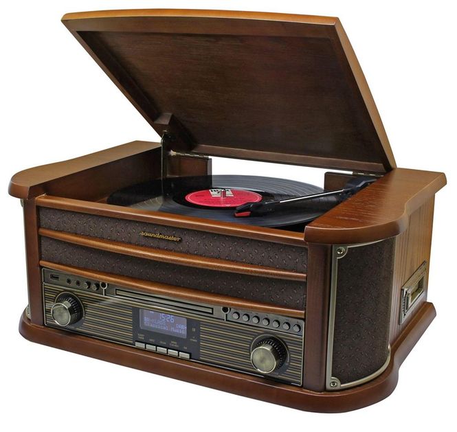 Hovedbilde Soundmaster Retro Stereo m/ Platespiller, DAB+, CD og ...