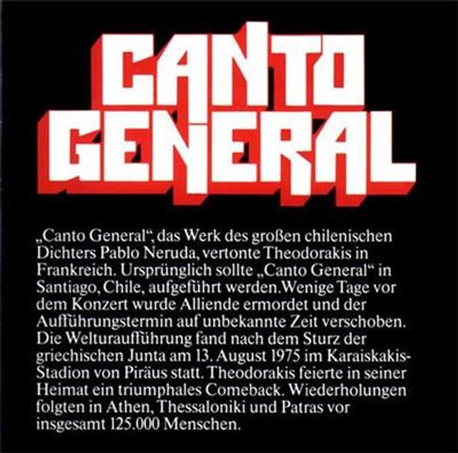 Hovedbilde Mikis Theodorakis - Neruda - Canto General (CD)