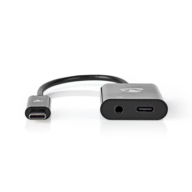 Hovedbilde USB-C-Adapter- USB-C Hann  3.5 mm Hunn + USB-C Hunn