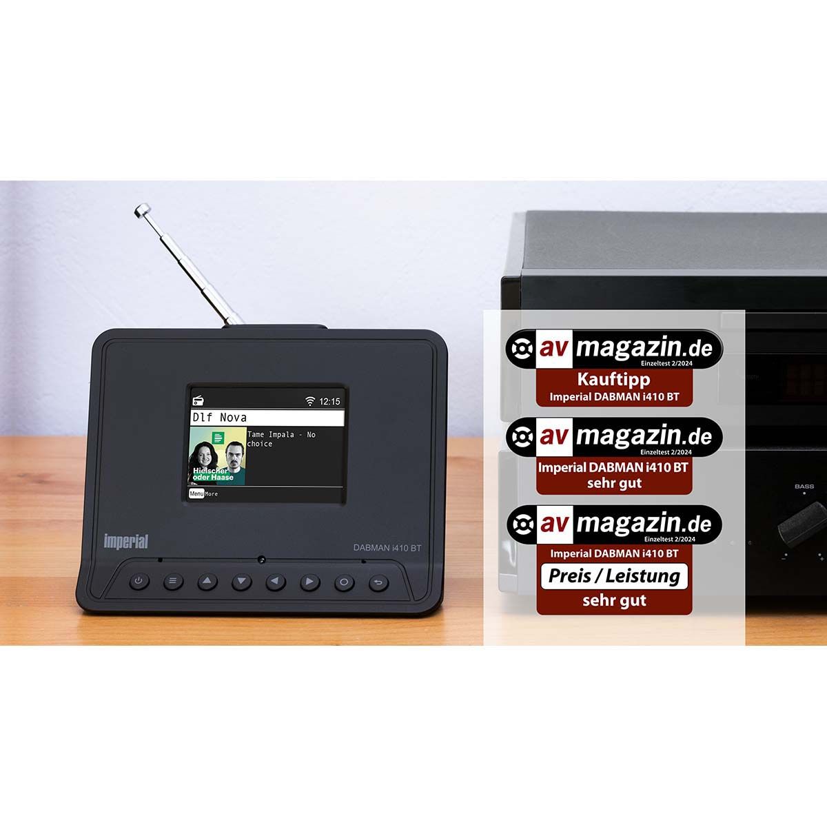 Kompakt radio med DAB+, Internett-radio og Bluetooth Svart - Imperial DABMAN i410 BT