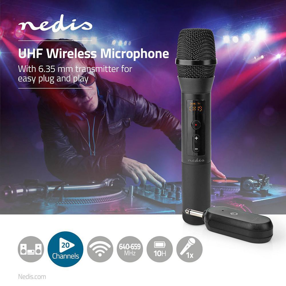 Trådløs Mikrofonsystem - Nedis MPWL200BK