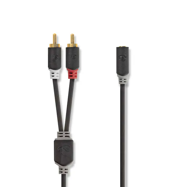 Hovedbilde Stereo lydkabel 2x RCA Han til 3.5 mm Hun - 0,2 meter