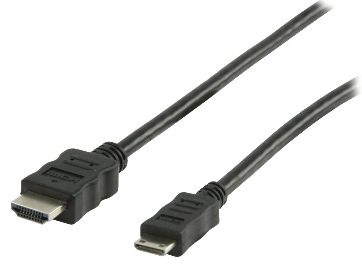 HDMI - High Speed Kabel med Ethernet HDMI Kontakt - HDMI Mini Han 2,5 meter