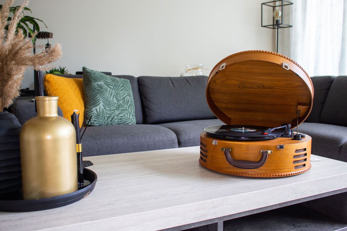 Retro Platespiller Med 2 Innebygde Høyttalere - Classic Phono TT-34