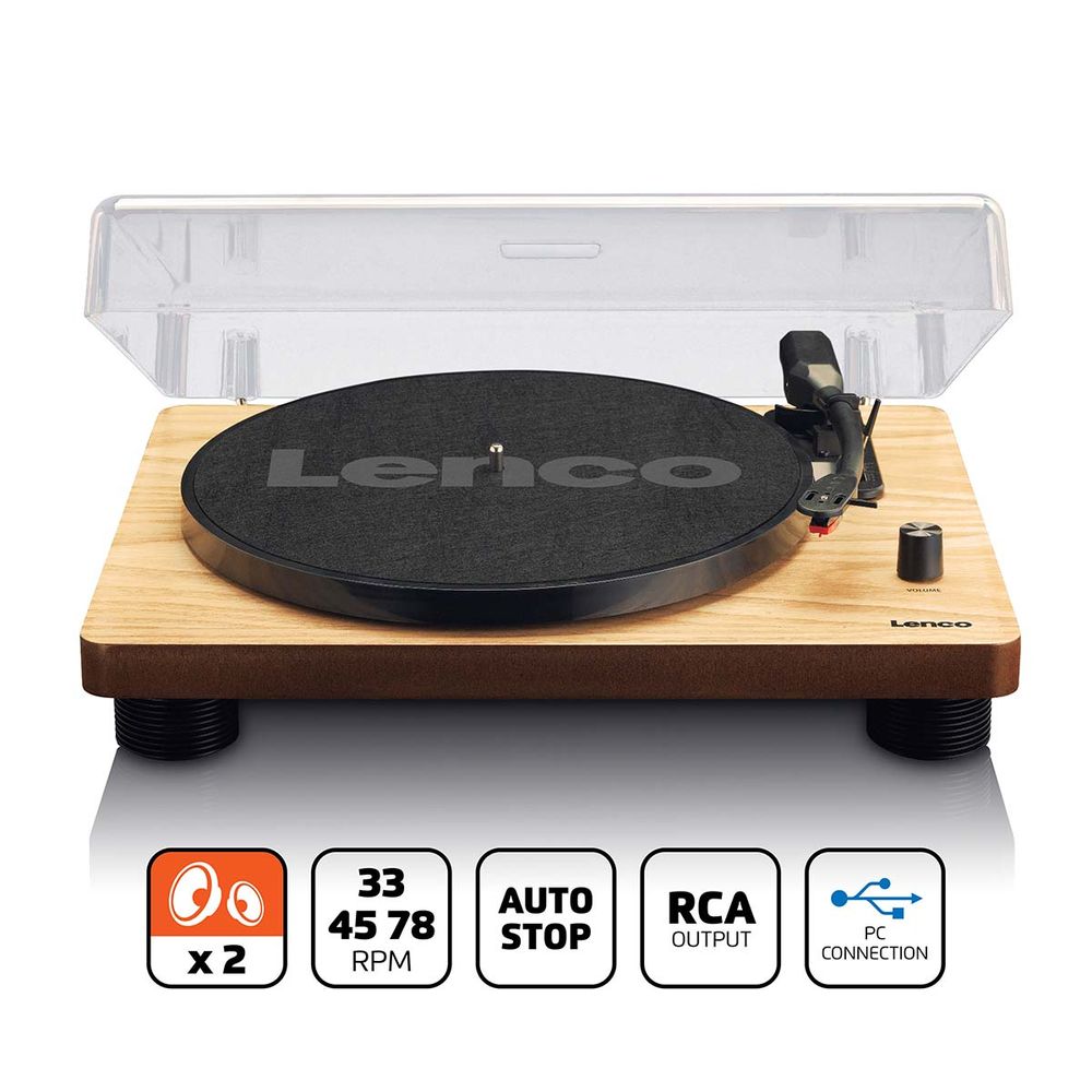 Lenco Platespiller LS-50WD - Innebygget høyttalere - 33, 45 & 78 RPM - Usb for digital konvertering - Lenco
