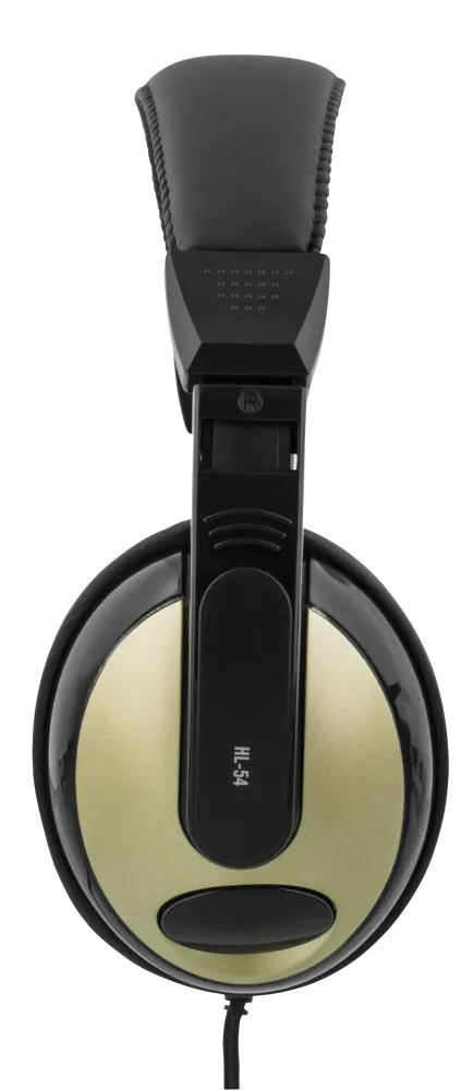 Hodetelefoner Med Volumkontroll 3,5mm Plugg og, 2,5m kabel, svart/beige - Deltaco