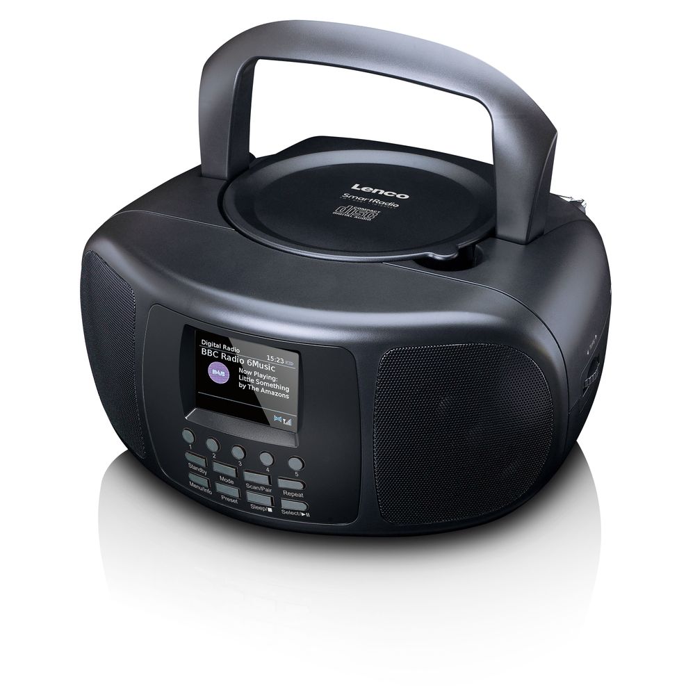 Internettradio DAB+ med CD-Spiller og Bluetooth Boombox fra Lenco