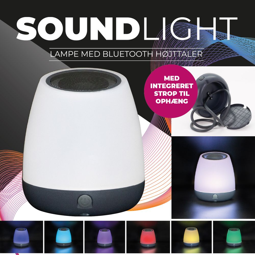 Bluetooth Høyttaler med LED-Lys - Oppladbar med Fargeskiftende Led-Lys