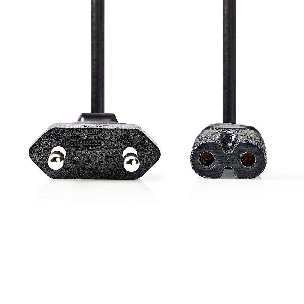Strømkabel - Apparatkabel 230volt - 3 meter - Svart